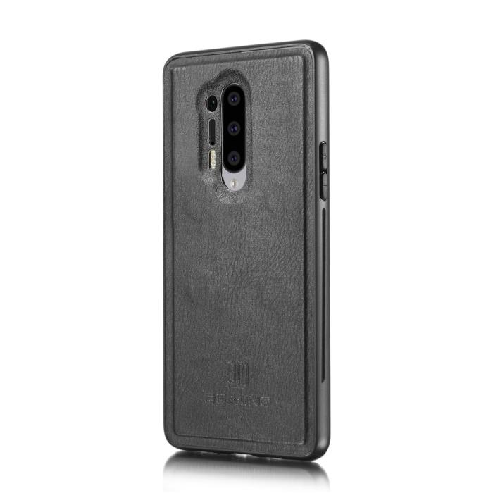 UTGATT1 - DG.MING Detachable Äkta Läder Plånboksfodral OnePlus 8 Pro - Svart