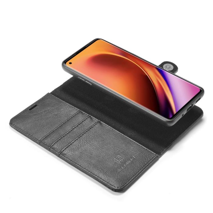 UTGATT1 - DG.MING Detachable Äkta Läder Plånboksfodral OnePlus 8 Pro - Svart