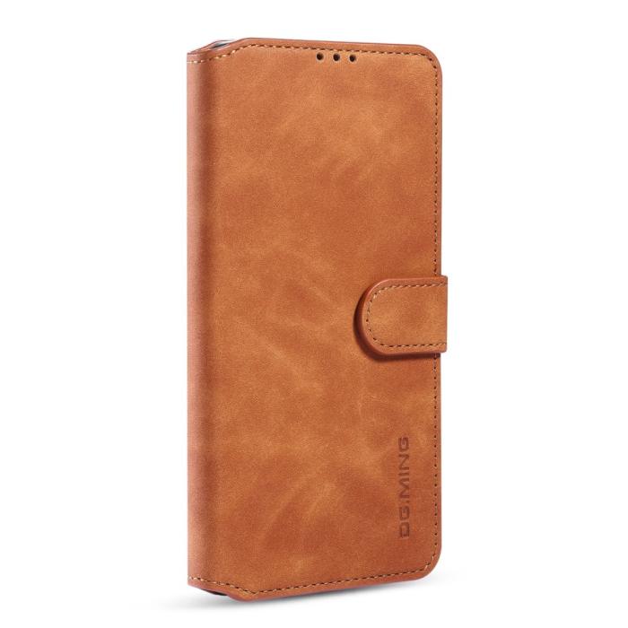 UTGATT1 - DG.MING Retro Läder Plånboksfodral OnePlus 8 Pro - Brun