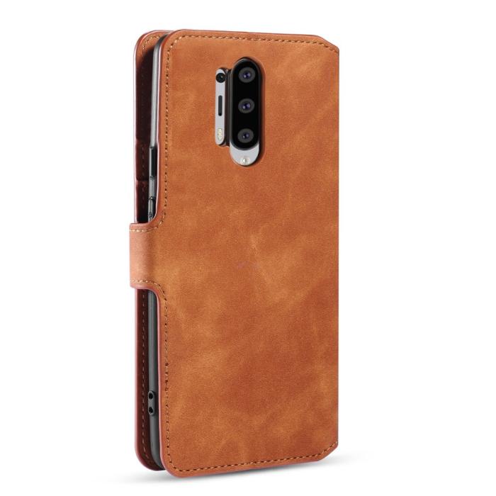 UTGATT1 - DG.MING Retro Läder Plånboksfodral OnePlus 8 Pro - Brun