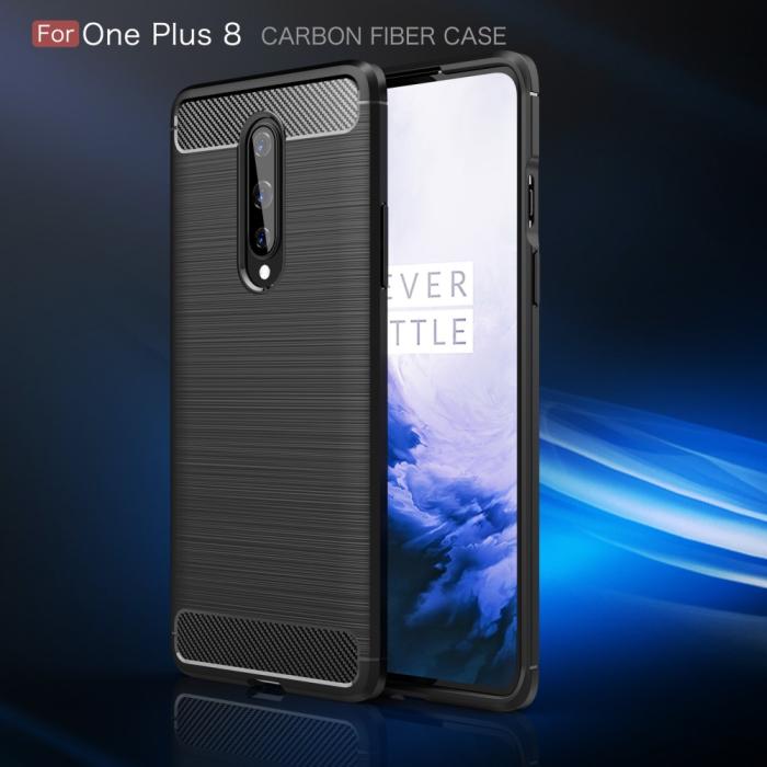 OEM - Carbon Fibre Skal OnePlus 8 - Blå