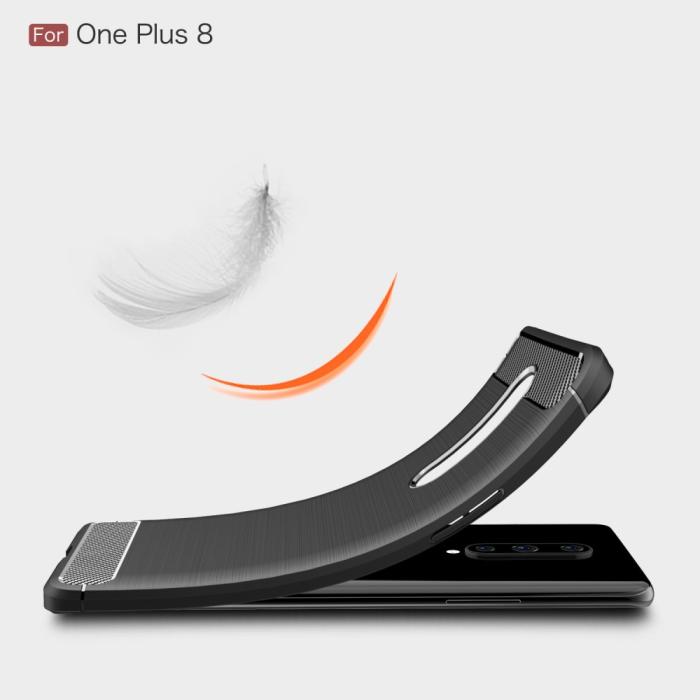 OEM - Carbon Fibre Skal OnePlus 8 - Blå