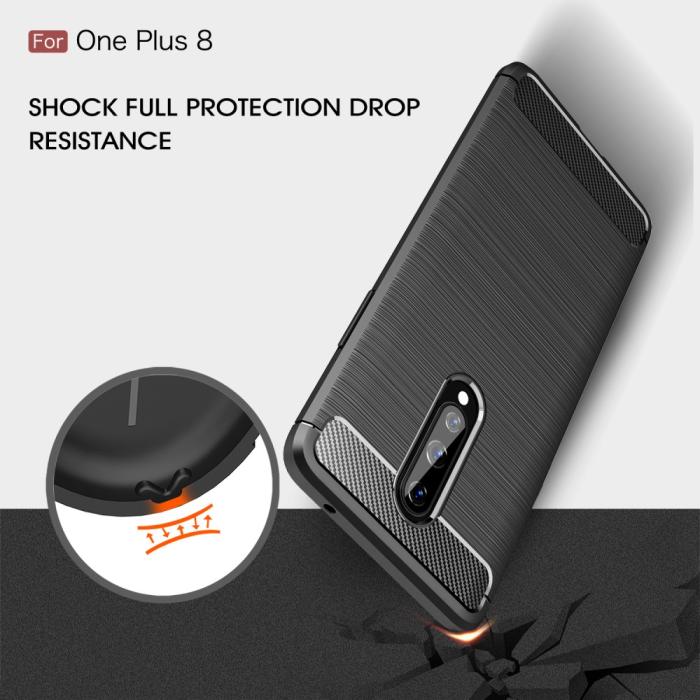OEM - Carbon Fibre Skal OnePlus 8 - Blå