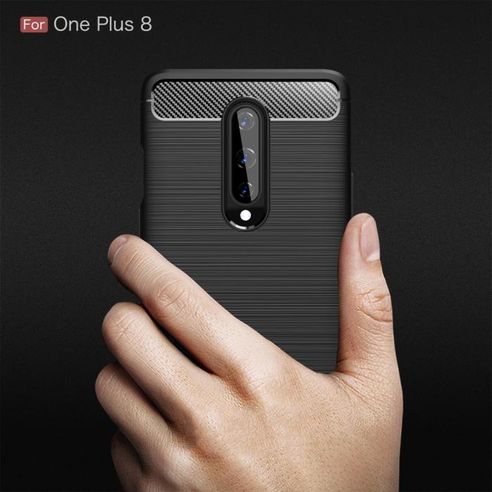 OEM - Carbon Fibre Skal OnePlus 8 - Blå