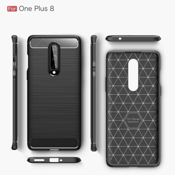 OEM - Carbon Fibre Skal OnePlus 8 - Blå