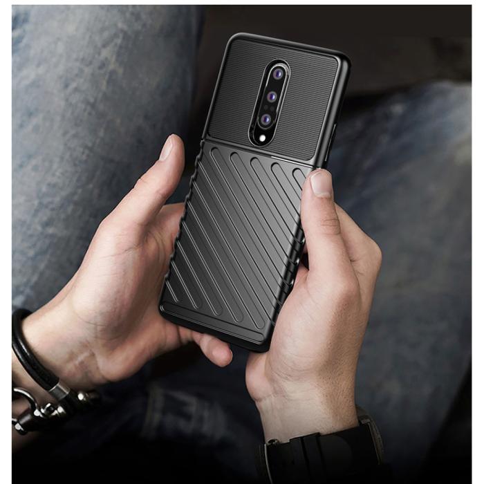 OEM - Thunder Twill Texture Skal OnePlus 8 - Blå