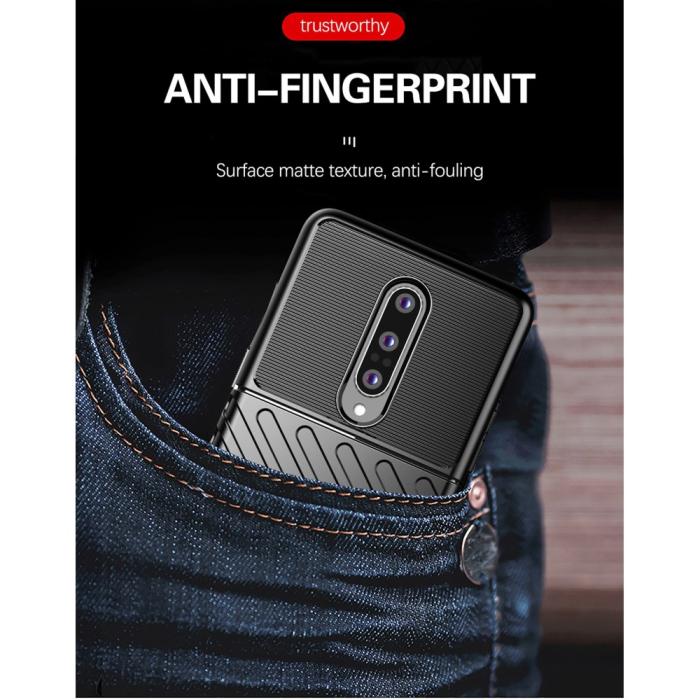 OEM - Thunder Twill Texture Skal OnePlus 8 - Blå