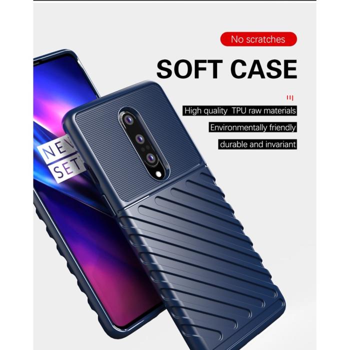 OEM - Thunder Twill Texture Skal OnePlus 8 - Blå