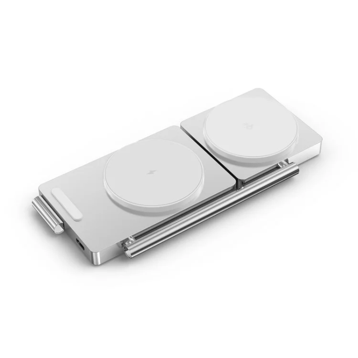OEM - Qi2 3in1 Hopfällbar MagSafe Trådlös Laddare 30W M39 - Vit