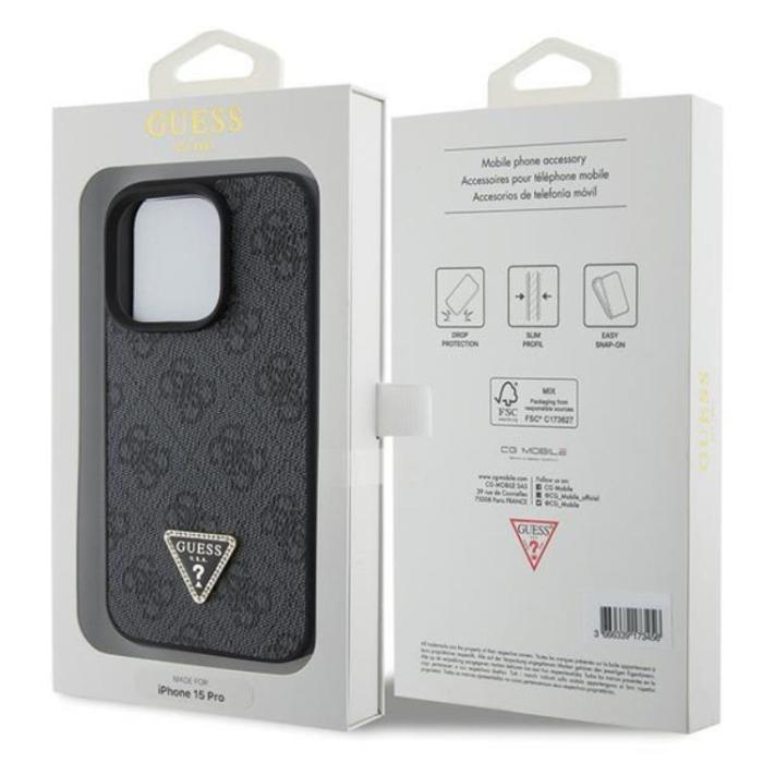 Guess - Guess iPhone 15 Pro Max Mobilskal Diamond Triangle - Svart