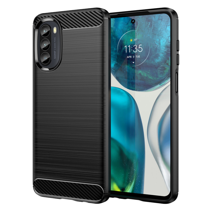 UTGATT - Motorola Moto G82 5G/G52 Skal Carbon Silicone Flexible - Svart