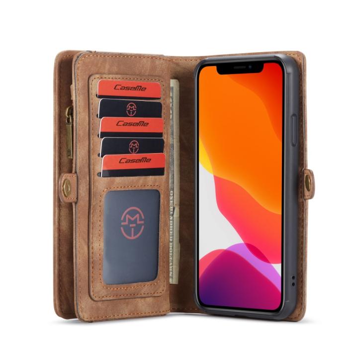 Caseme - CASEME 2-in-1 Plånboksfodral för iPhone 11 Pro Max Detachable - Brun