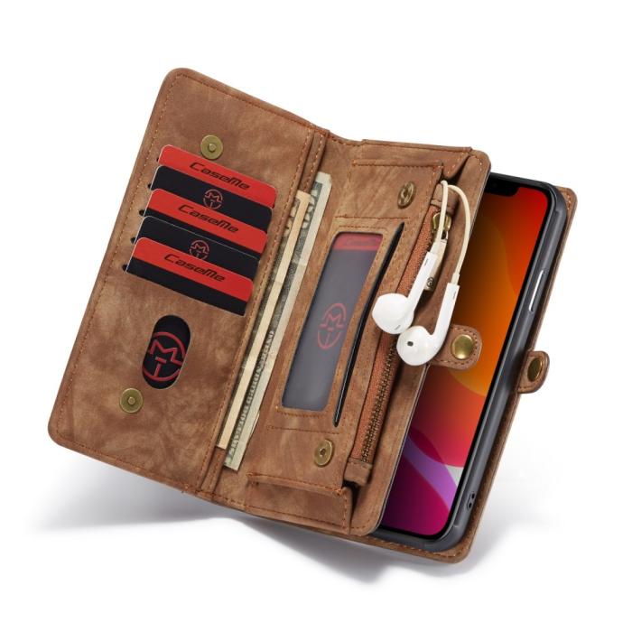 Caseme - CASEME 2-in-1 Plånboksfodral för iPhone 11 Pro Max Detachable - Brun