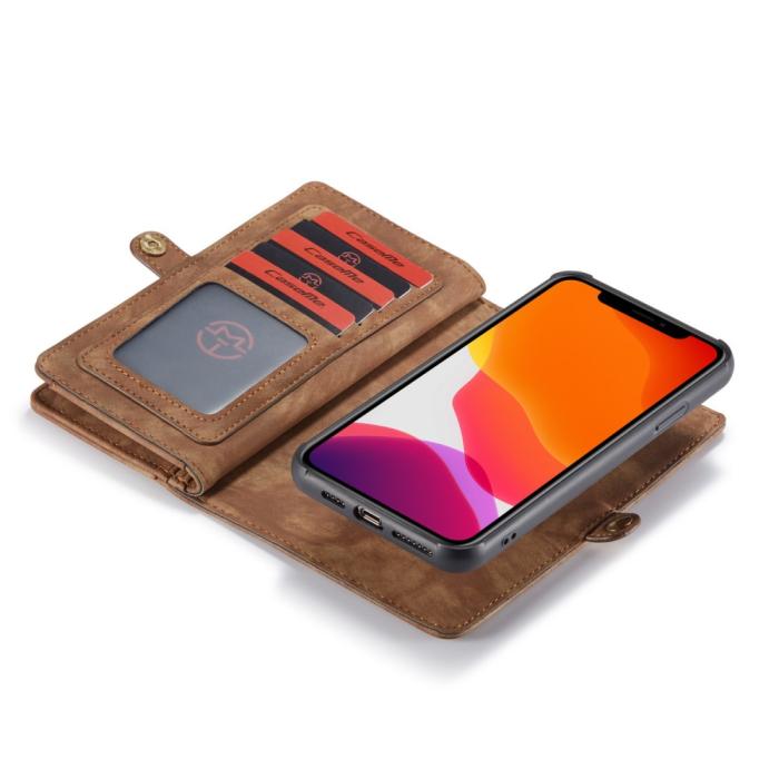 Caseme - CASEME 2-in-1 Plånboksfodral för iPhone 11 Pro Max Detachable - Brun