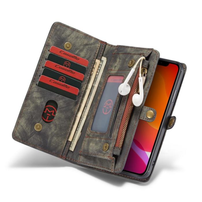 Caseme - CASEME 2-in-1 Plånboksfodral för iPhone 11 Pro Max Detachable - Grå