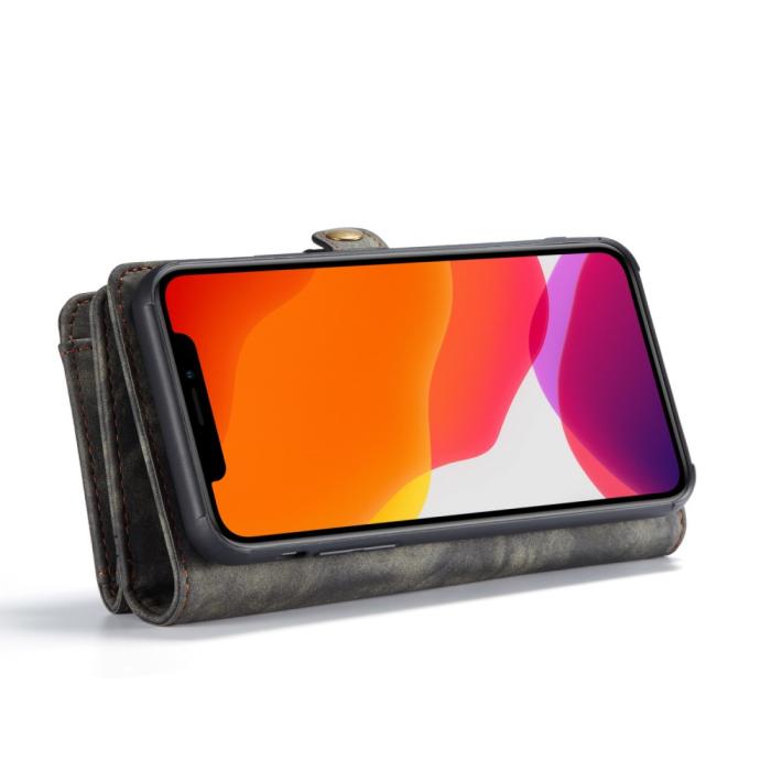 Caseme - CASEME 2-in-1 Plånboksfodral för iPhone 11 Pro Max Detachable - Grå