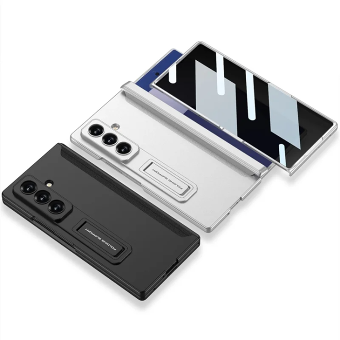 GKK - GKK Galaxy Z Fold 7 Mobilskal Kickstand med Härdat glas