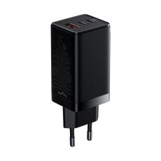 BASEUS - Baseus GaN3 Väggladdare USB 65W 2x Typ-C Till Typ-C Kabel 1m - Svart