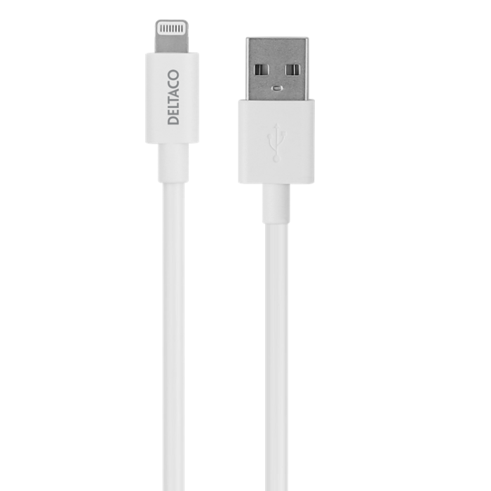 UTGATT1 - Deltaco USB-A Till Lightning Kabel 2m - Vit