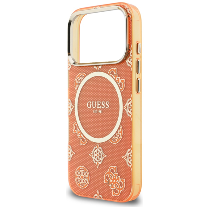 Guess - Guess Mobilskal För iPhone 17 Pro MagSafe IML Peony Dot - Orange