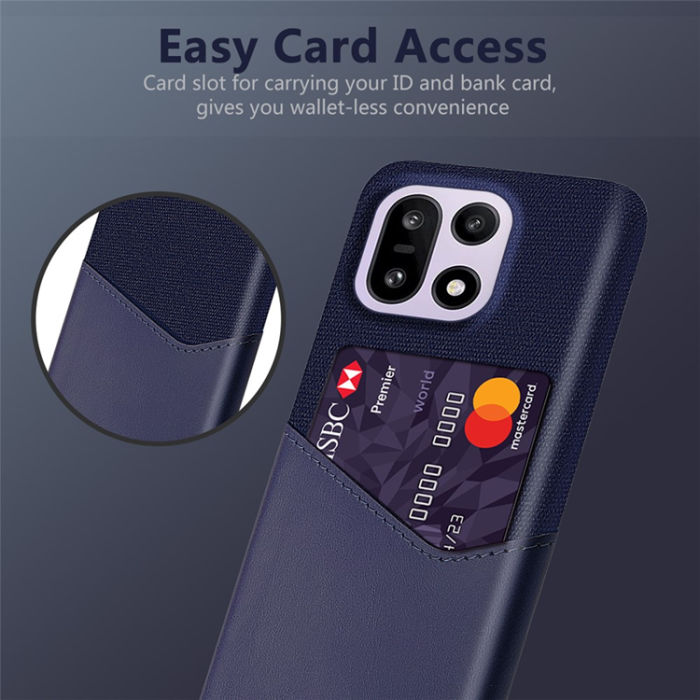 A-One Brand - OnePlus 15 5G Mobilskal Korthållare Cloth Texture - Blå