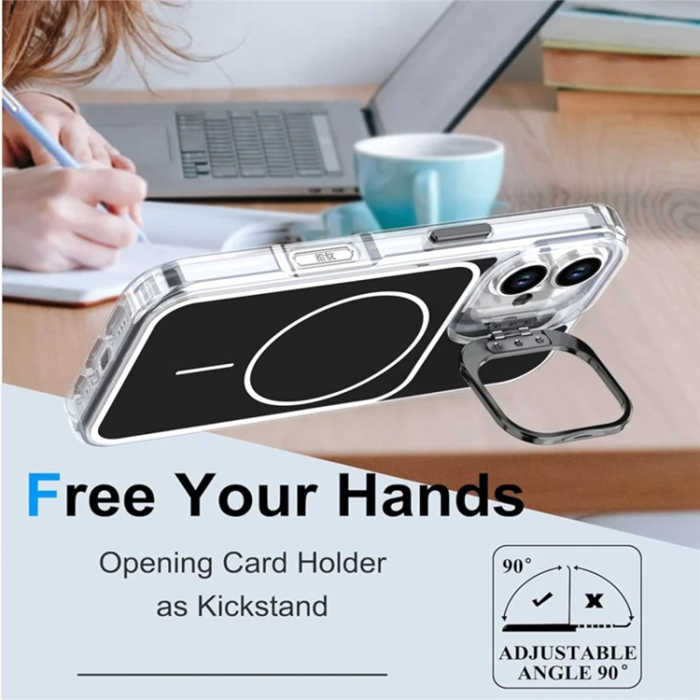 A-One Brand - iPhone 16 Plus Mobilskal MagSafe Lens Kickstand med Handrem