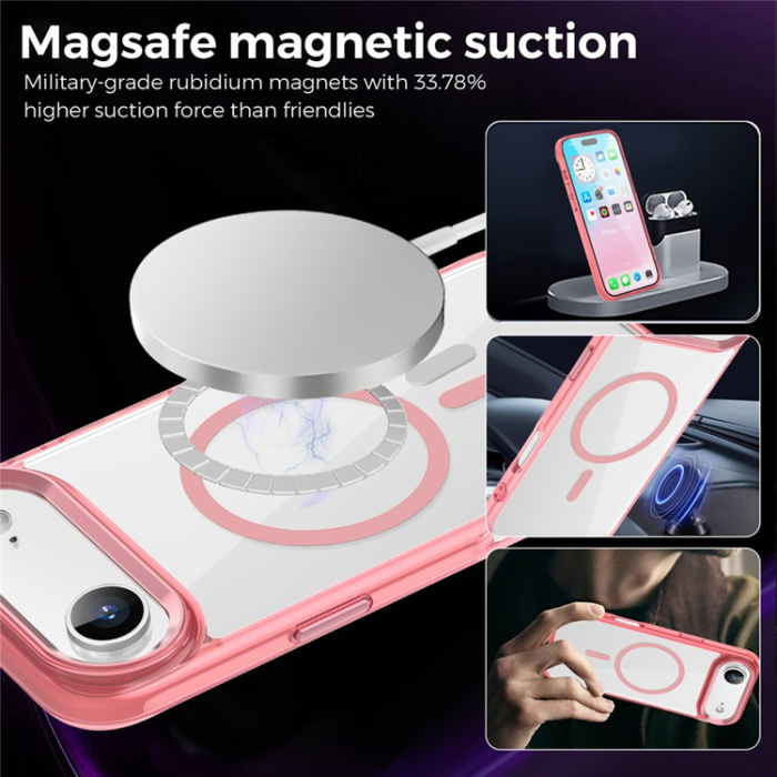 A-One Brand - iPhone Air Mobilskal MagSafe TPU+PC - Transparent Rosa