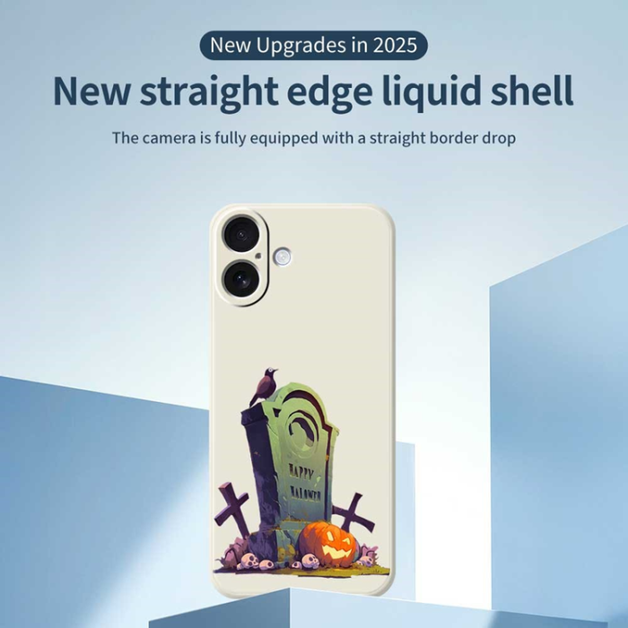 A-One Brand - iPhone 17 Mobilskal med Halloween Tombstone Pattern TPU - Svart