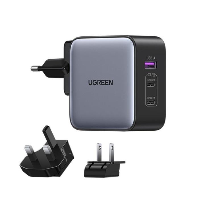 UTGATT - Ugreen EU Väggladdare 65W USB Till 2xUSB-C - Svart