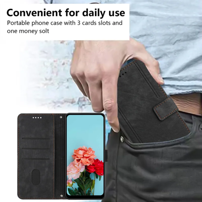 A-One Brand - Sony Xperia 10 VII Plånboksfodral Imprinted Lines - Svart