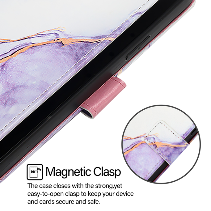 A-One Brand - iPhone 16 Pro Max Plånboksfodral Marble Pattern LS006