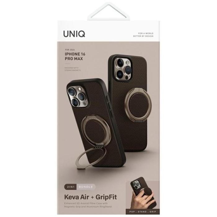 UNIQ - UNIQ iPhone 16 Pro Max Mobilskal MagSafe Keva Air GripFit - Brun