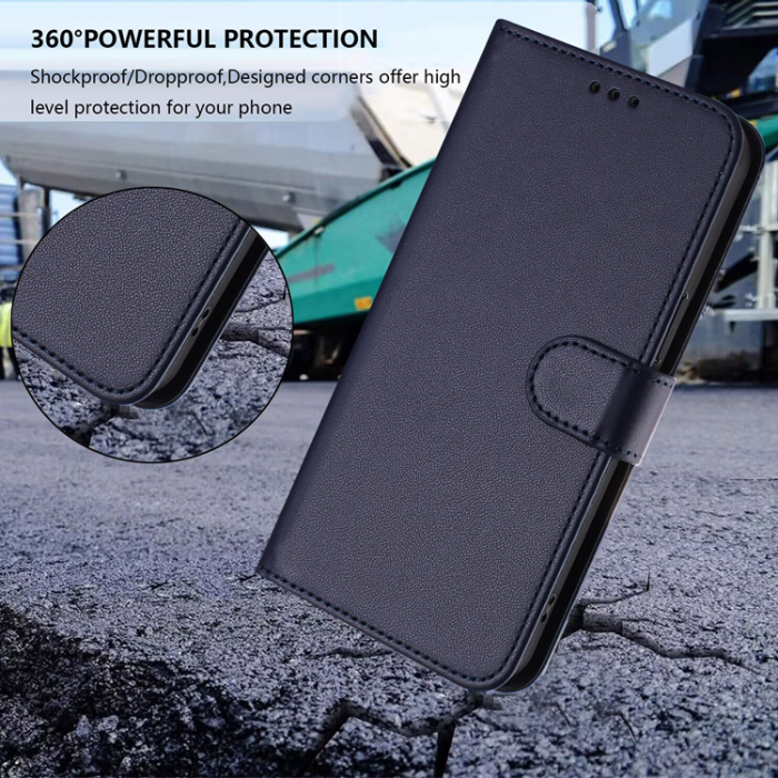 A-One Brand - iPhone 17 Plånboksfodral Läder med Handledsrem - Blå