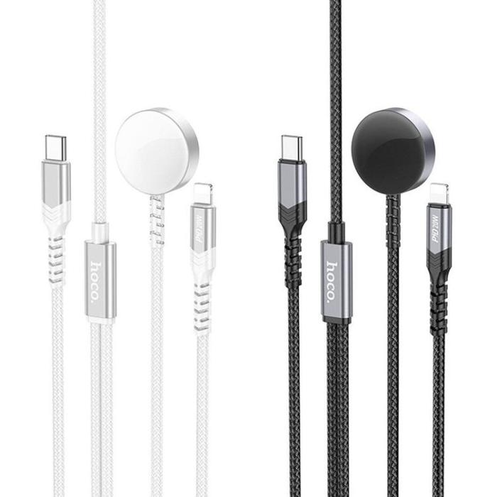 Hoco - Hoco 2-in-1 Trådlös laddare Apple Watch - Vit