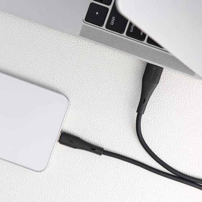 Forcell - FORCELL USB-A till USB-C 66W Kabel 3A 1m QC4.0 Silikon C342 - Svart