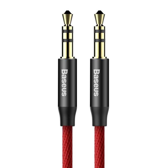 UTGATT5 - Baseus M30 Audio AUX Kabel 3.5 mm Mini Jack 1.5m - Röd/Svart