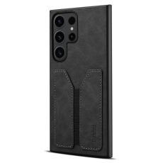DENIOR - DENIOR Samsung Galaxy S25 Ultra Fodral Kortfack KonstL&auml;der Svart