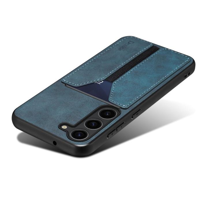 DENIOR - DENIOR Samsung Galaxy S25 Fodral Elastisk Kortficka KonstLäder Blå
