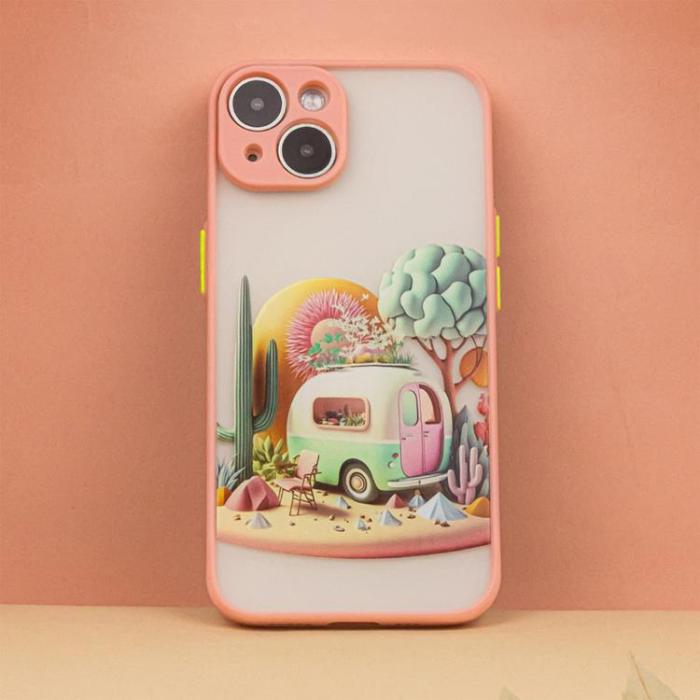 OEM - iPhone 12 Mobilskal Ultra Trendy Travel - Rosa
