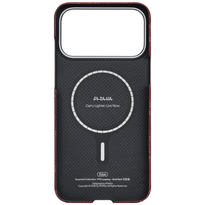 PITAKA - PITAKA Mobilskal För iPhone 17 Pro Max MagSafe Ultra-Slim Monogram- Guld Röd