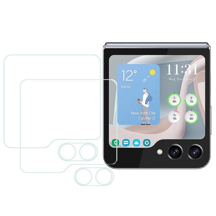A-One Brand - [2-PACK] Galaxy Z Flip 5 Härdat Glas Skärmskydd - Clear