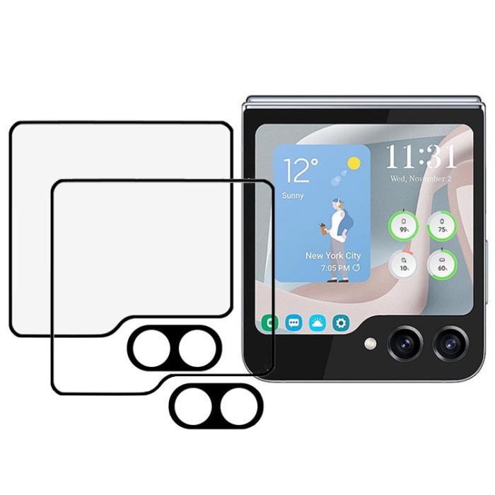A-One Brand - [2-PACK] Galaxy Z Flip 5 Härdat Glas Skärmskydd - Svart