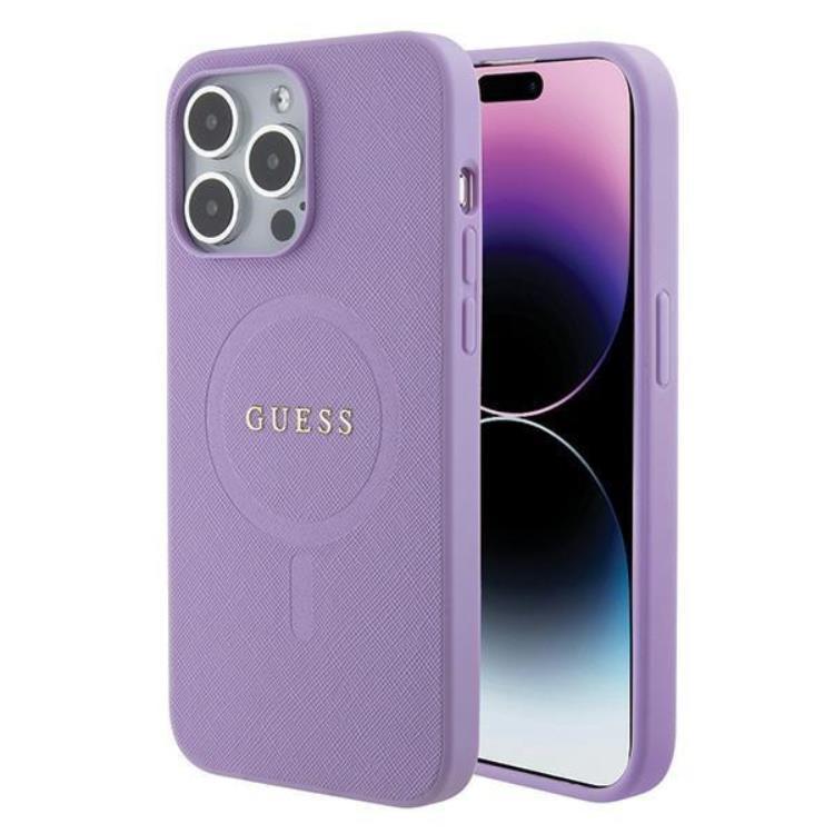 Guess iPhone 15 Pro Max Mobilskal Magsafe Saffiano - Lila | 2353 | AlltMobil