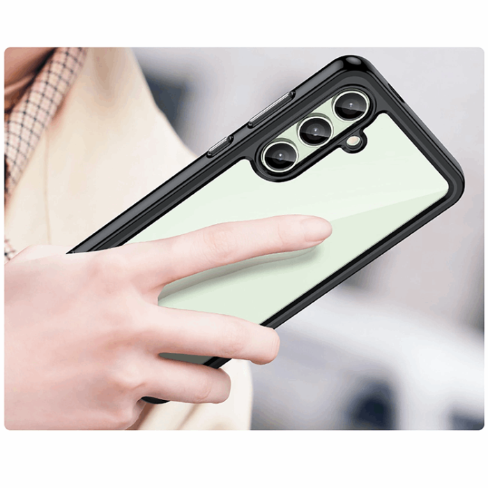 OEM - Galaxy S24 FE Mobilskal Outer Space med Ram - Svart