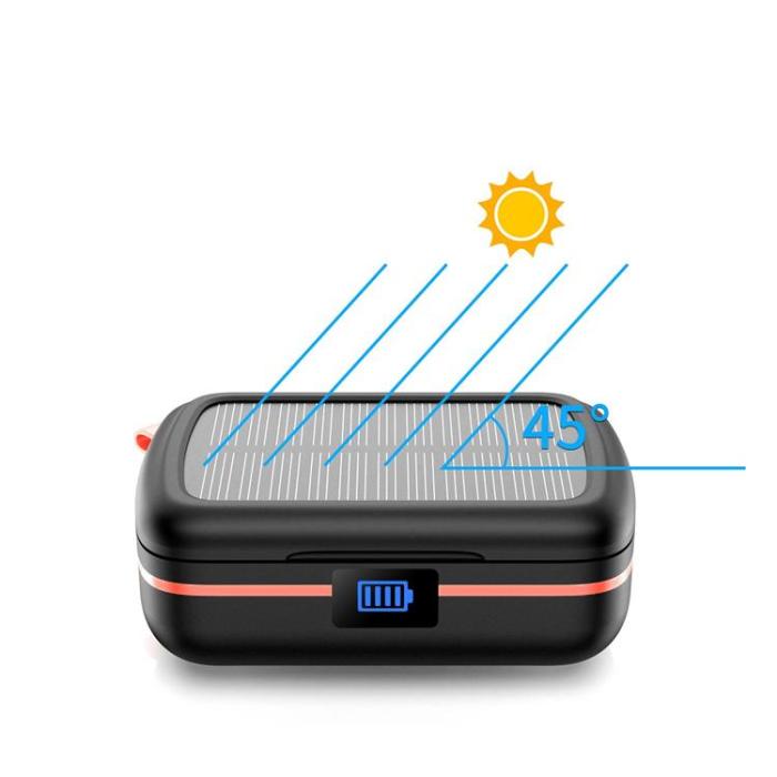 Choetech - Choetech In-ear Hörlurar BH-T05 Solar TWS med Powerbank 2500mAh - Svart