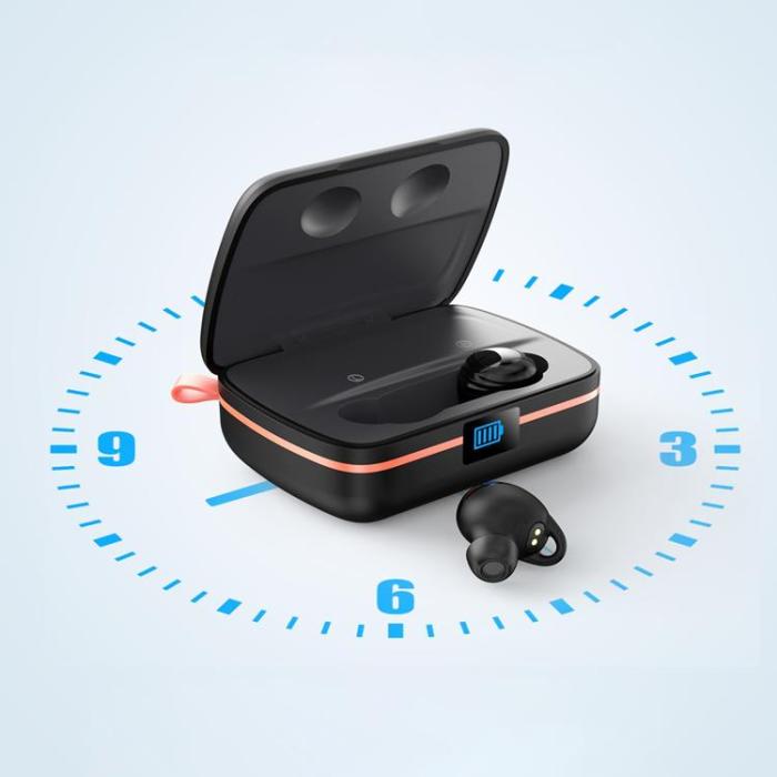 Choetech - Choetech In-ear Hörlurar BH-T05 Solar TWS med Powerbank 2500mAh - Svart