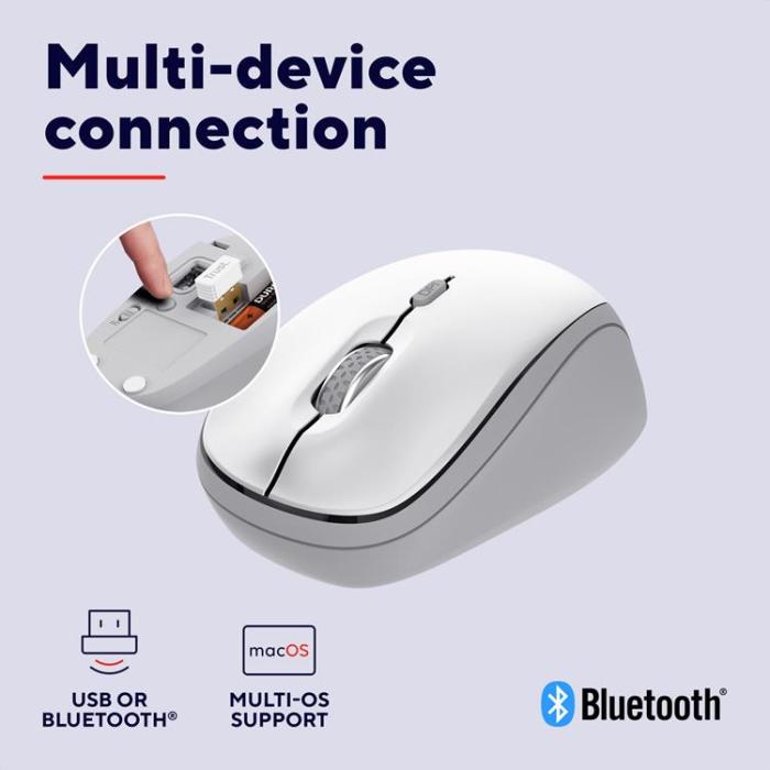 Trust - Trust Yvi+ Trådlös mus Bluetooth / 2.4 GHz Vit
