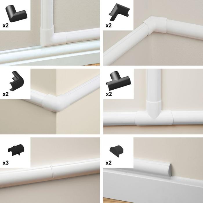 D-LINE - D-LINE Tillbehörssats 20x10 Clip-Over Design Svart