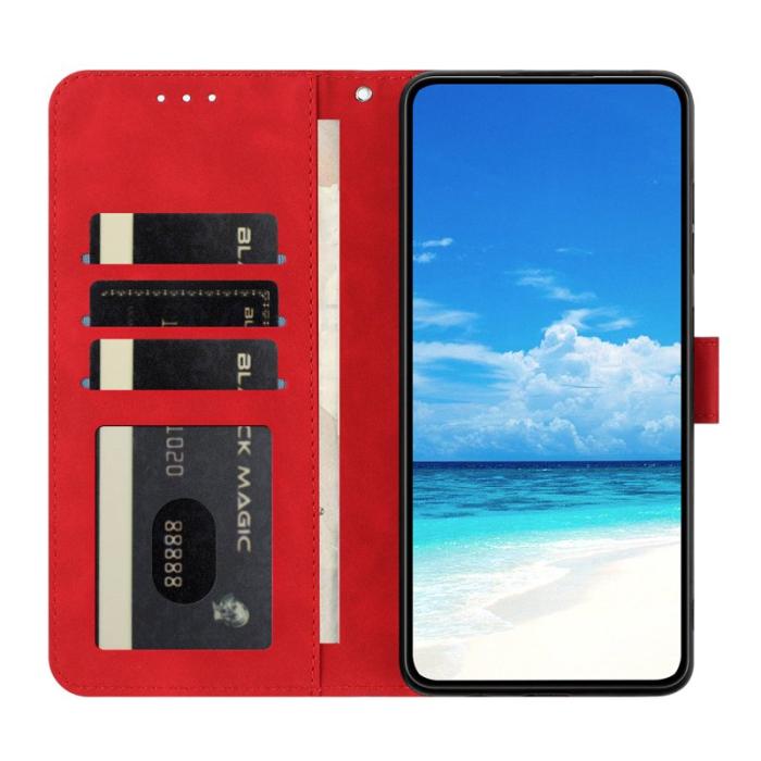 OEM - Plånboksfodral för Samsung Galaxy S26 Plus Konstläder Ställ - Röd