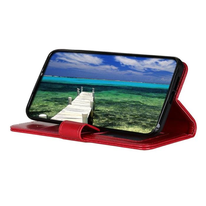 OEM - Mobilfodral för Samsung Galaxy S26 Plus Konstläder Ställ - Röd